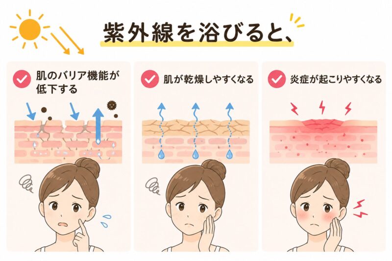 夏の肌荒れ対策